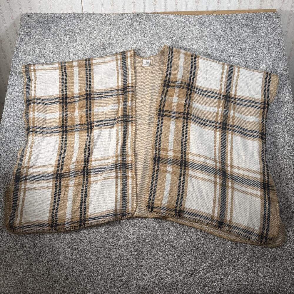 Woolrich Poncho One Size Plaid Reversible Classic Preppy Heritage Cabincore